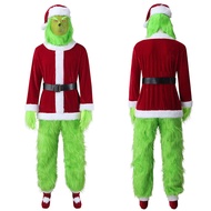 Hot-selling Christmas Costume Long-haired Monster cosplay Santa Claus Green-haired Grinch Christmas 