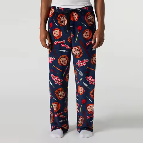 Chucky Good Guys Allover Print Adult Kids Coral Fleece Pajama Pants Matching Family Outfits Soft Com