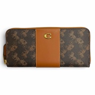 สภาพดีเยี่ยม△COACH โค้ช CAN81 Essential Slim Accordion Zip Wallet หนังลูกวัว Refined Calf Leather ลา