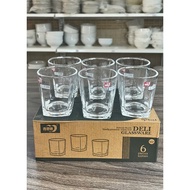 High quality square edge glass cup set, 215ml glass cup set