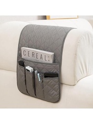 1入組沙發扶手口袋收納帶5口袋,遙控支架適用於沙發椅子,床側收納架