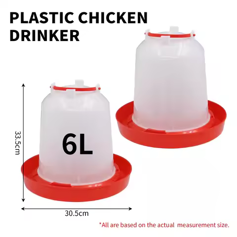 6L Automatic Chicken Coop Water Dispenser Chicken Water Dispenser Water Outlet with Switch Plastic P
