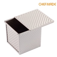CHEFMADE Non-Stick Corrugated Square Loaf Pan With Cover Sliding Cover Corrugated Toast Box Bread Baking Mold 250g WK9318