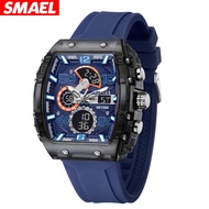 SMAEL Jam tangan lelaki Dual Display Sports Watch Waterproof Luminous Alarm Digital Quartz Men Wrist