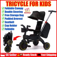 Kids Tricycle Black | Baby Stroller with Adjustable Push Handle| Kid bicycle | Baby tricycle | Trike