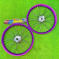 READY STOCK ALLOY RIM 17 x 1.40 + HUB ALLOY DEPAN DAN BELAKANG SIAP PASANG PNP MOTOR YAMAHA / HONDA 