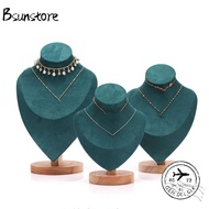 BSUNSTORE Necklace Display Rack, Suede  Jewelry Storage Rack,  Show Wooden Display Model Necklace