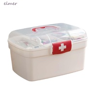 ELMER Large Pill Case, Portable Domestic Medicine Box Large Pill Box, Divided Storage Medicine Tablet Container White Multi-layer Pill Storage Organizer Unisex