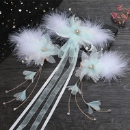 Hanfu Headdress Antique Feather Hair Clip Streamer Tassel Girl Hair Accessories