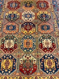 Afghan Kazak  carpet 100% wool size 5x7 ft 205x145 cm from Afghanistan hand made