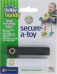 Baby Buddy Secure-A-Toy - Straps Toys, Teether, or Pacifiers to Strollers, Highchairs, Car Seats— Sa