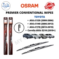 OSRAM Premier Conventional U Hook Wiper Set for Toyota Altis E170/E140/E120 (2000+)/E210 (2019+)(26"