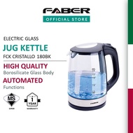 Faber Electric Glass Jug Kettle Fck Cristallo 180bk 2.0L Jug Ceker Kaca Eletrik