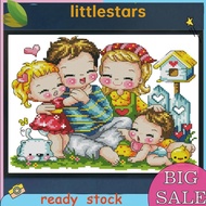 Cross Stitch Kits Cotton Cross Stitch for Adults Kids (Happy Family) [littlestars1.sg]