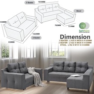 Sampoint Modern Sofa Set / 1 Seater + 2 Seater + Stool / 2 + 3 Seater Minimalist Sofa / 2+3Sofa Fabr