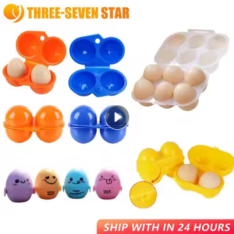 2/6 Grid Egg Storage Box Container Portable Plastic Egg Holder For Outdoor Camping Picnic Eggs Box C