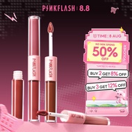 【Ready Stock】PINKFLASH #DoubleSense 2 In 1 Dual-ended Liquid Matte Lipstick Velvet Liptint Lightweig