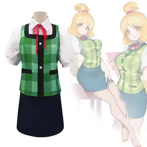 ♂ ♀ ✪ Animal Crossing Isabelle Cosplay Costume for Women, Animal Crossing Game, New Horizons, Unifor
