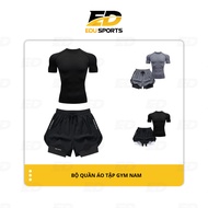 Edu Sport Men's Gym Clothing Set Combining Body Shirt and 2-Layer 4-Way Stretch Shorts BMNT01