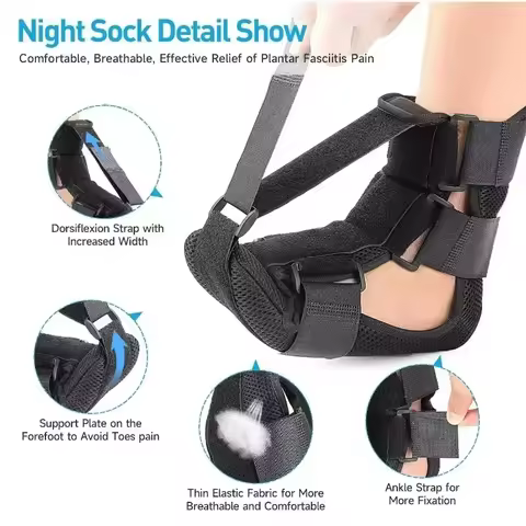 Comfortable Night Foot Splint - Adjustable Support Sock for Plantar Fascia and Achilles Tendon Comfo