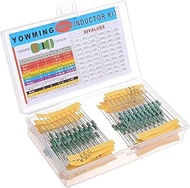 Yoming 20Values 200 Pcs Inductor 1 uH to 4.7 mH 0.5 W Color Ring Inductor 1/2 Watt Assortment Kit fo