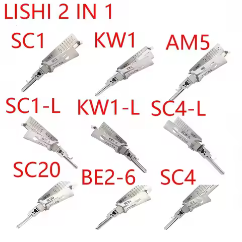 2026 Lishi 2-in-1 Picks/Decoders SC4 SC4-LKW1 KW1-L KW5 KW5-L SC1 SC1-L BE2-6 BE-7 M1/MS2 AM5 SC123 