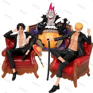 One Piece Anime Action Figure Ace Sanji Gekko Moria Sitting Sofa Figurines
