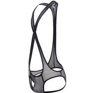 เซ็กซี่ผู้ชาย U นูนมวยปล้ำเสื้อกล้ามบอดี้สูท Jockstrap ชุดชั้นในตาข่ายระบายอากาศ J Umpsuit เปลือยชุด