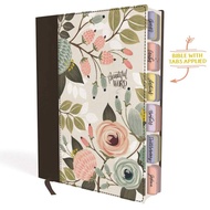 NIV BEAUTIFUL WORD BIBLE, Updated Edition Peel/Stick Bible Tabs, Leathersoft, Floral, Red Letter NIV