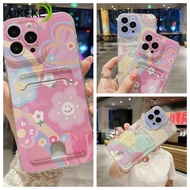 Casing For OPPO A55 A54 A53 A32 A33 2020 A53S 4G A11S 2022 A92 A72 A52 A5 A3S A9 A5 2020  Phone Case With Wallet Holder Card Back Cover Soft Smile Transparent Mobile Cases