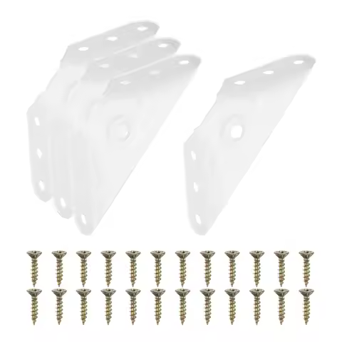 4Pcs Gusset Joints 68mm x 68mm/59mmx59mm Carbon Steel Corner Braces Bracket Angle Joining Support wi