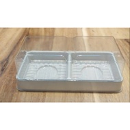 100 White 2 Compartment Cake Boxes - Dimensions 5cm x 5cm x 4.3cm