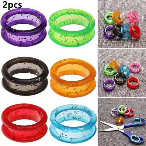 2Pcs Comfortable Professional Hair Cutting Grooming Scissors Ring Pet Shears Accessories Silicone Ri