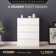 KitchenZ Sabah 4 Layers Chest Drawer (Height 105cm) Drawer Kabinet Storage Cabinet - 7001/7011
