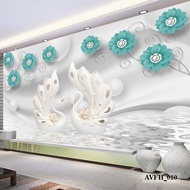 Wallpaper Dinding Custom 3D - Wallpaper Custom Printing Motif Bunga