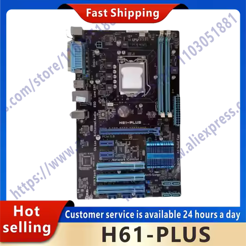 Used 1155 motherboard H61-PLUS motherboard DDR3 supports Xeon E3-1230 v2 Core i7-2600K CPU Intel H61