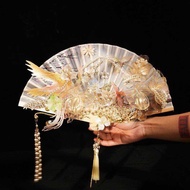 Group Fan Folding Fan Wedding Bridal Dressing Robe Fan Holding Flowers Wedding Fan Chinese Style Xiu