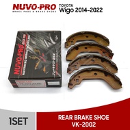 Nuvo-Pro Rear Brake Shoe Toyota Wigo 2014 - 2022 ( VK-2002 )  1 Set