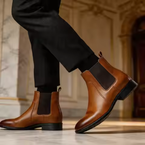 HECRAFTED Chelsea Boots Men 2026 Retro Brand Comfortable Fashion Casual Chelsea Boots