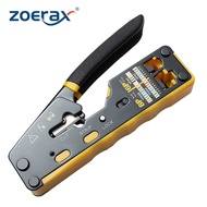 ZoeRax RJ45 Crimp Tool Pass Through Crimper Cutter For Cat6 Cat5 Cat5e 8P8C Modular Connector Ethern