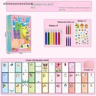 shi 35Pcs Squeegee Art Kids Paint Kit, DIY Material Reveal Rainbow Art nn
