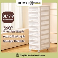 Citylife Drawer Style Storage Cabinet 7/9 Layer File Storage Cabinet Movable With Wheels