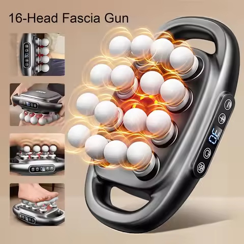 16-Head Fascia Gun High-Frequency Vibration Body Massage Gun Back and Waist Massager Neck Shoulder M