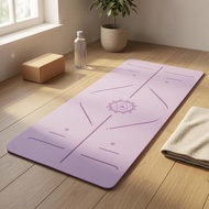 Alignment Line Exercise Mat Cushioned Alignment Exercise Mat Fitness Gear  Rubber Printed for Floor 