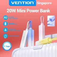 Vention Colourful Power Bank Fast charging Small Powerbank 5000mAh Portable Slim Charge Charger 22.5
