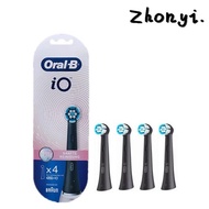 Oral-B io Mild Soft cleaning toothbrush replacement brush head, black (4 count)