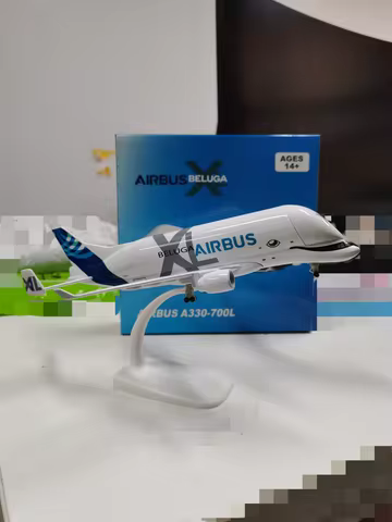 20CM A330 Beluga Metal Scale Aircraft Alloy Metal Model Plane Building Kit Home Decor Aviation Simul