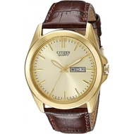 Citizen Citizen Men s BF0582-01P Gold-Tone Stainless Steel Watch with Brown Leather Band [parallel i