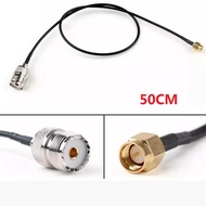 50cm RG58 Cable SMA Male To SO239 UHF Female Jack Straight Pigtail Extension Cable 20inch