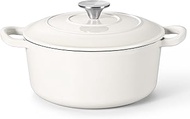 Herogo 3 QT Enameled Dutch Oven Pot with Lid White